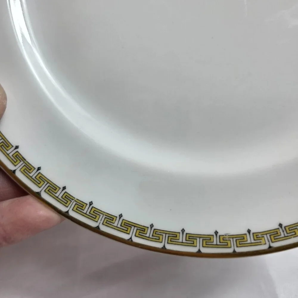 FOUR Haviland Albany Salad Plates Schleiger 107A Yellow & Black Key